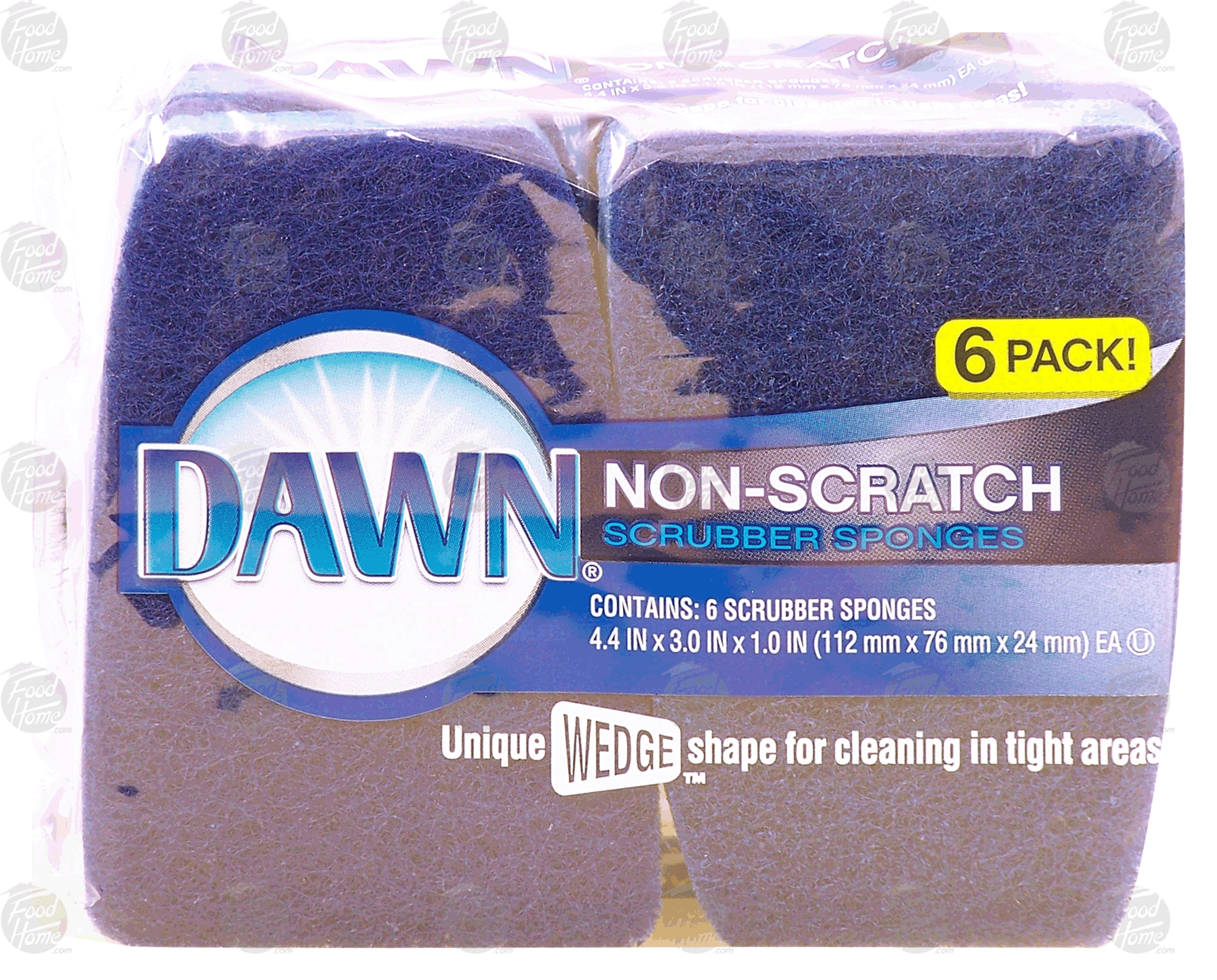 Dawn  non-scratch scrubber sponges, unique wedge shape for cleaning in tight areas Full-Size Picture